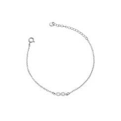 Pulseira Prata Leve Infinito Liso