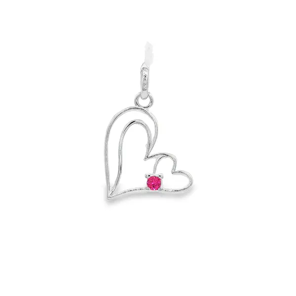 Pingente Prata Três Corações Zircônia Rosa