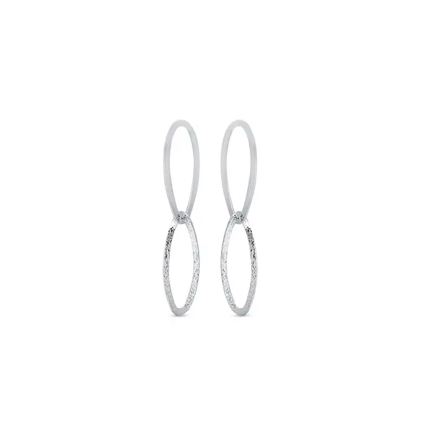 Brinco Prata Leve Pendente Orgânico Oval