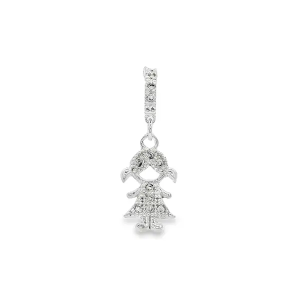 Berloque Prata Art Colection Menina Cravejado