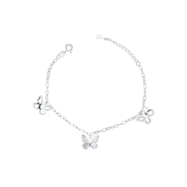 Pulseira Prata Leve Borboletas