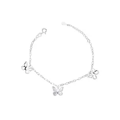 Pulseira Prata Leve Borboletas