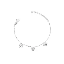 Pulseira Prata Leve Borboletas