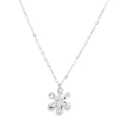 Gargantilha Prata Leve Flor com Zircônia