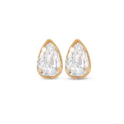Brinco Folheado a Ouro 18k Ponto Luz Gota Zircônia