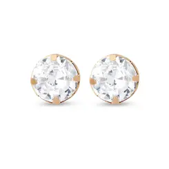 Brinco Folheado a Ouro 18k Ponto Luz Redondo Zircônia