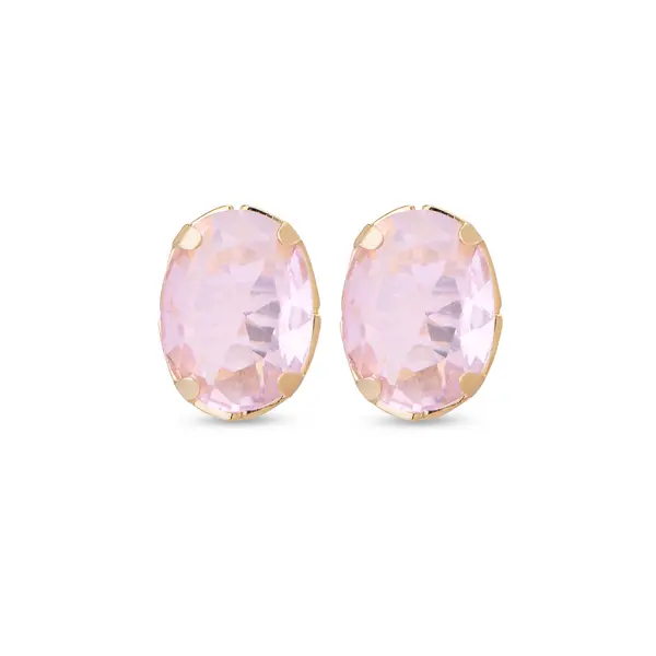 Brinco Folheado a Ouro 18k Ponto Luz Oval Zircônia