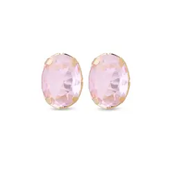Brinco Folheado a Ouro 18k Ponto Luz Oval Zircônia