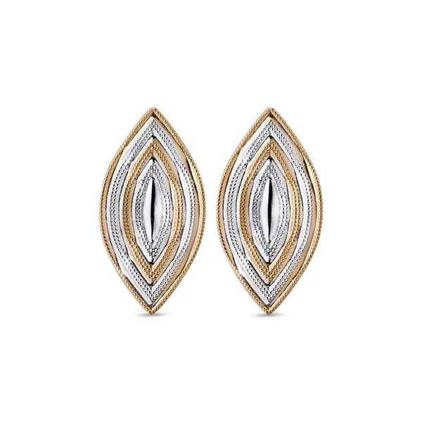 Brinco Folheado a Ouro 18k Navete Liso Grande
