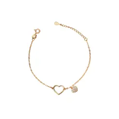 Pulseira Folheado a Ouro 18k Dois Corações