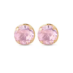 Brinco Folheado a Ouro 18k Ponto Luz Redondo Zircônia
