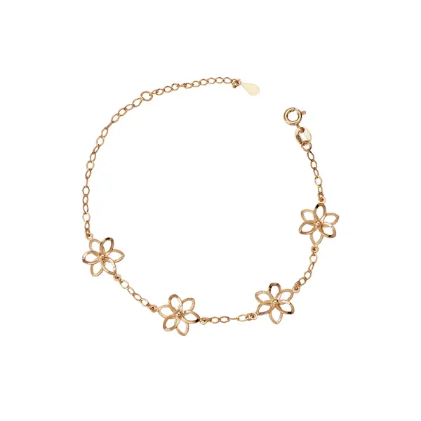 Pulseira Folheado a Ouro 18k Flores