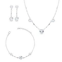 Conjunto Amor Presente Corações de Zircônia