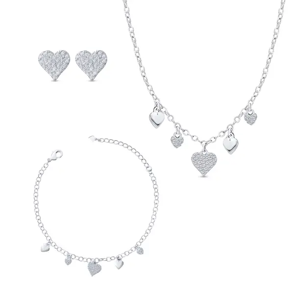 Conjunto Amor Presente Coração Cravejado