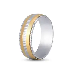 Aliança De Compromisso Pulse - Aço Com Detalhe Dourado (Unidade)