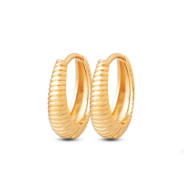 Brinco Prata Folheado a Ouro 18k Argola Click Gota