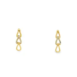 Brinco Prata Folheado a Ouro 18k Gotas com Zircônias