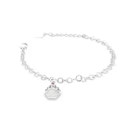 Pulseira Prata Leve Infantil Cupcake 12cm