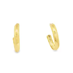 Brinco Folheado a Ouro 18k Meia Argola Grande