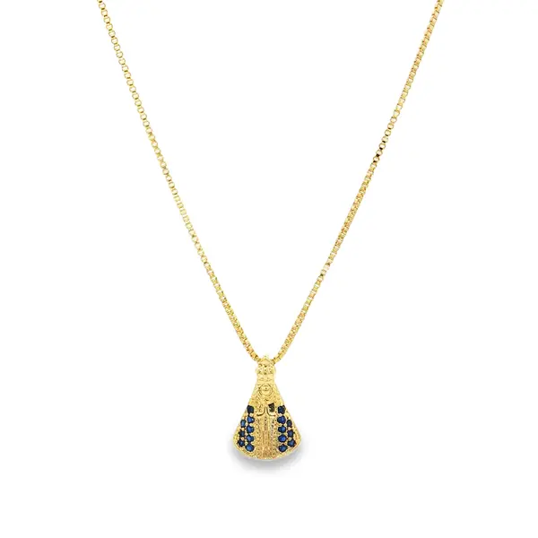 Gargantilha Folheado a Ouro 18k Nossa Senhora Aparecida