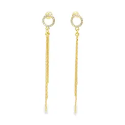 Brinco Folheado a Ouro 18k Círculo com Venezianas Pendentes