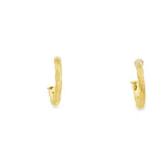 Brinco Folheado a Ouro 18k Meia Argola Trabalhada