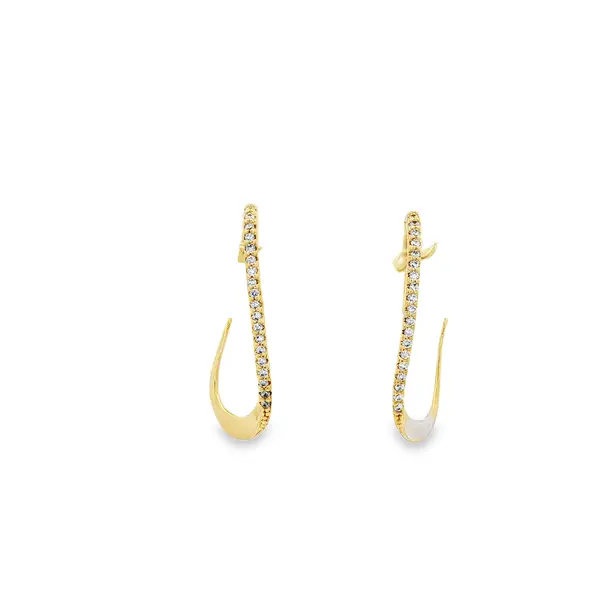Brinco Folheado a Ouro 18k Meia Argola Gota com Zircônias
