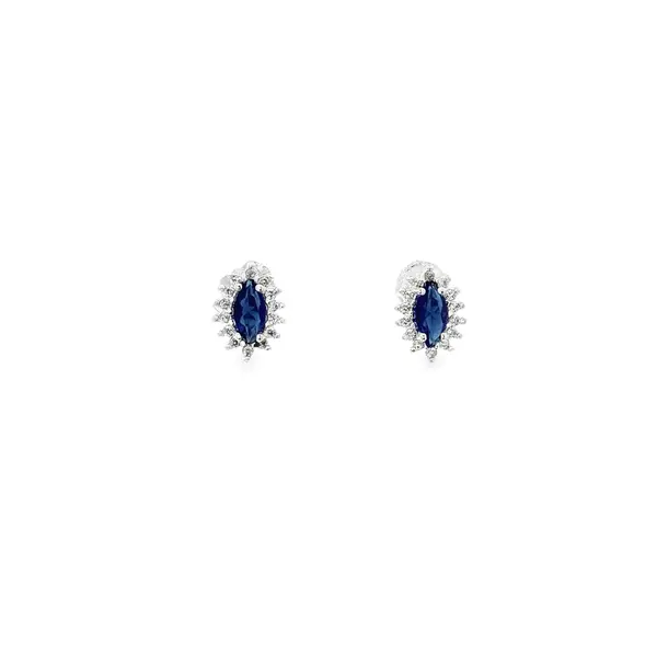 Brinco Prata Leve Gota Cravejado Azul
