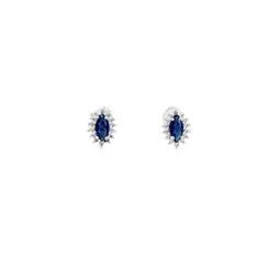 Brinco Prata Leve Gota Cravejado Azul