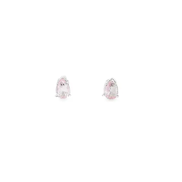 Brinco Prata Leve Gota Caixa Alta Rosa