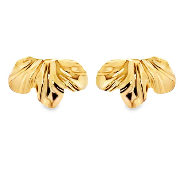 Brinco Folheado a Ouro 18k Flor Metade