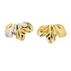 Brinco Folheado a Ouro 18k Flor Metade