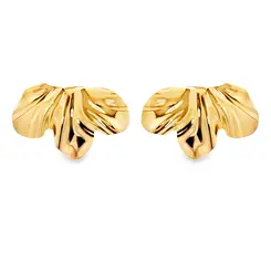 Brinco Folheado a Ouro 18k Flor Metade