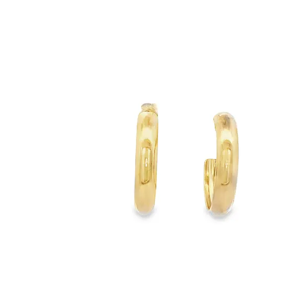 Brinco Folheado a Ouro 18k Meia Argola Lisa