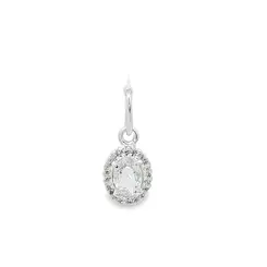 Pingente Prata Oval Zircônia