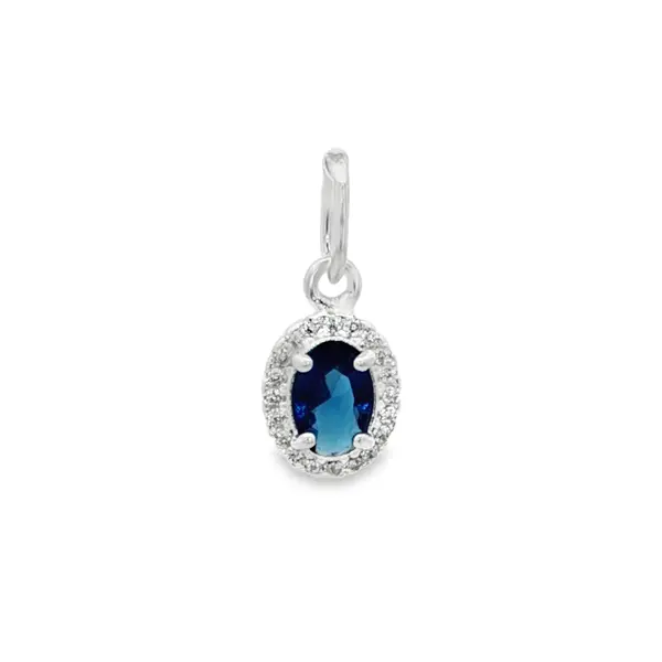 Pingente Prata Oval Zircônia