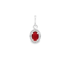 Pingente Prata Oval Zircônia