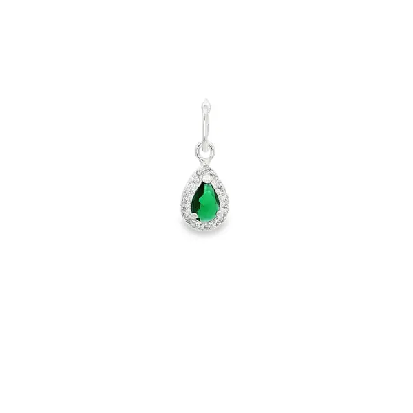 Pingente Prata Gota Zircônia