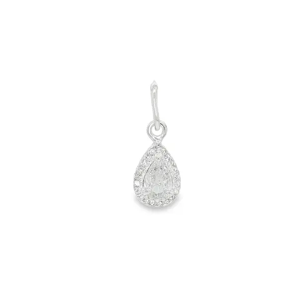 Pingente Prata Gota Zircônia