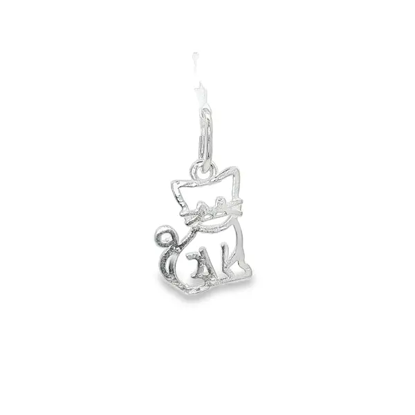 Pingente Prata Liso Gato