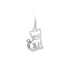 Pingente Prata Liso Gato