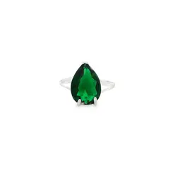 Anel Prata Solitário Zircônia Gota G