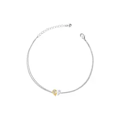 Pulseira Prata Leve Flor em Si Gota Amarela