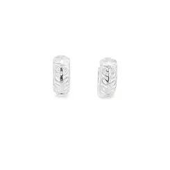 Brinco Prata Leve Argola Click Folhas