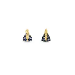 Brinco Folheado a Ouro 18k Nossa Senhora Aparecida com Zircônias