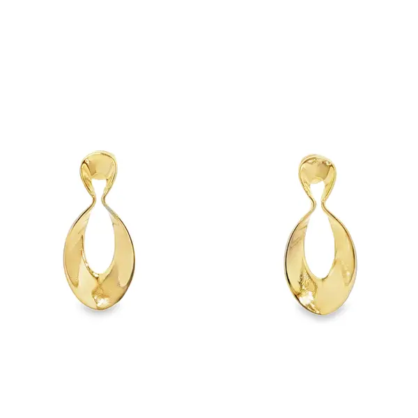 Brinco Folheado a Ouro 18k Orgânico Gota Liso