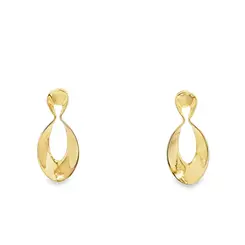 Brinco Folheado a Ouro 18k Orgânico Gota Liso