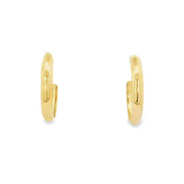 Brinco Folheado a Ouro 18k Meia Argola Lisa M