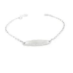 Pulseira Prata Infantil Placa Nuvem 12cm