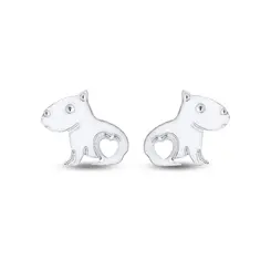 Brinco Prata Leve Infantil Capivara com Coração